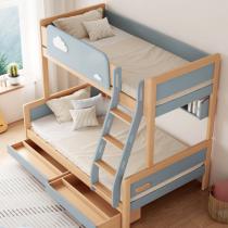 上下铺双层床实木高低床儿童床小户型简约上下床云朵两层子母床