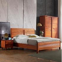 红木床1.8米双人床1.5米全实木菠萝格花梨木大床中式家具
