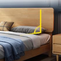 北欧实木床1.8米双人主卧床 现代简约1.5m橡木单人床小户型日式床