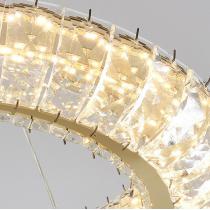 圆环形轻奢水晶吊灯LED变光圆圈灯个性椭圆餐厅吊灯餐吊卧室书房