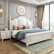 麦迪纶美式现代橡胶木实木床1.5米1.8米单人双人主卧婚床