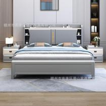 现代简约全实木床1.8米双人床轻奢大小户型1.5米卧室高箱储物婚床