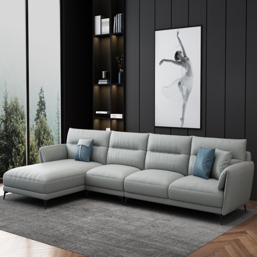 布艺沙发意式极简客厅组合小户型现代轻奢弹簧包免洗科技布家具