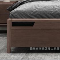 北欧新中式实木床1.8米双人大床主卧室1.5m高箱气压储物轻奢婚床
