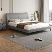 意式极简皮床现代简约主卧室婚床小户型1.8m北欧轻奢双人床软床
