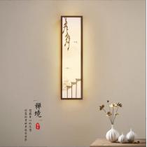 新中式实木壁灯禅意木艺灯复古装修客厅背景墙灯长条led走廊过道