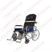 汇邦适老化无障碍全躺轮椅折叠轻便带坐便便携多功能超轻车复健椅
